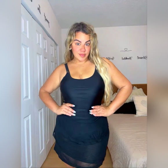 Arolina Women's One-Piece Swim Dress Tummy Control Modest Swimsuit with Swim NEW - Picture 16 of 16